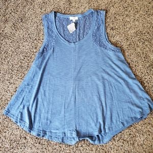 Blue flowy tank top